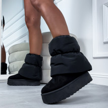 Černé sněhule s odnímatelnou kožešinkou-321384-07