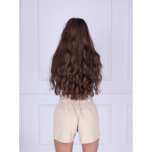 Béžové krátké koženkové kalhoty-228611-03