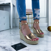 Zlaté sandálky na platformě-208933-08