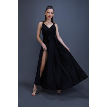Černé dlouhé saténové šaty-237914-09