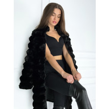 Černý dlouhý kožešinový kabát-296852-08