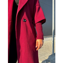Vínový trendy kabát-313071-02
