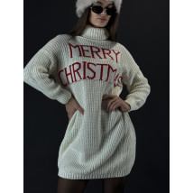 Bílé pletené šaty MERRY CHRISTMAS-313320-01