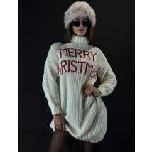 Bílé pletené šaty MERRY CHRISTMAS-313320-01