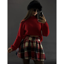Červená kostkovaná PUFFY sukně-313318-03