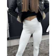 Bílé zeteplené legíny-313388-03
