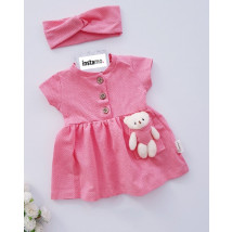 Růžové letní šaty s medvídkem a čelenkou-269559-03