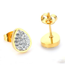 Dámské ocelové pozlacené náušnice-282648-02