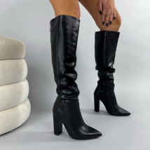 Černé vysoké kozačky-323705-02