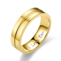 Ocelový prsten pozlacený I love you-272705-01