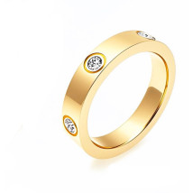 Ocelový pozlacený prsten-324067-01