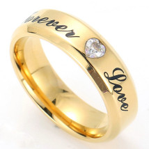 Ocelový pozlacený prsten-272683-01