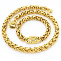 Pánská pozlacená ocelová souprava hrubá-312335-01