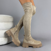 Světle hnědé vysoké kozačky-313156-06