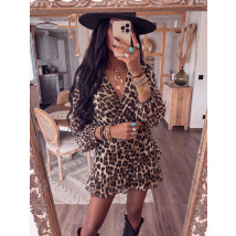 Hnědé šaty s leopardím vzorem-329696-01