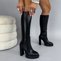 Černé vysoké kozačky-323838-05