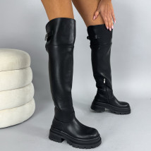 Černé vysoké kozačky-323866-01
