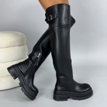 Černé vysoké kozačky-323866-01