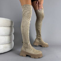 Světle hnědé vysoké kozačky-313156-06