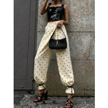 Smetanové široké puntíkaté kalhoty-326643-02