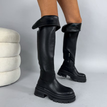 Černé vysoké kozačky-323866-01