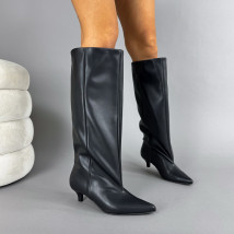 Černé vysoké kozačky-323628-019