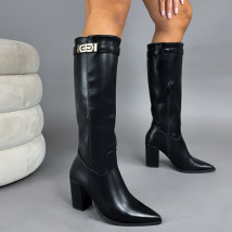 Černé vysoké kozačky-323326-04