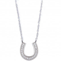 Dámský stříbrný náhrdelník podkova-235221-01