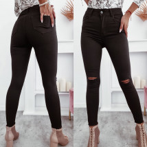 Černé elastické potrhané džíny-265736-01