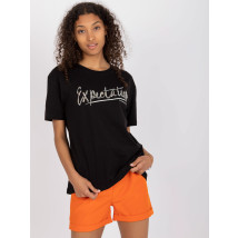 Černé bavlněné tričko-268239-02