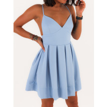 Světle modré krátké šaty na ramínka-270335-05