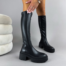 Černé vysoké kozačky-309670-02