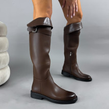 Hnědé vysoké kozačky-323360-01