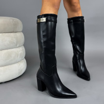 Černé vysoké kozačky-323326-02