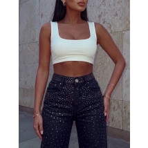 Modré džíny s kamínky GLAM-329319-01