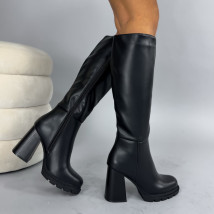 Černé vysoké kozačky-323845-01