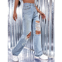 Modré oversize potrhané džíny-289446-013