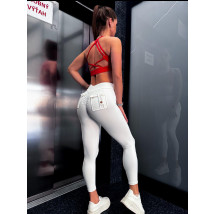 Bílé push-up legíny s kapsami-313986-06