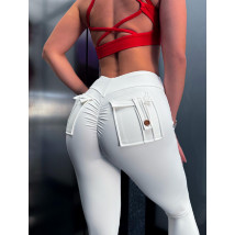 Bílé push-up legíny s kapsami-313986-06
