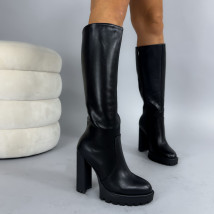 Černé vysoké kozačky-323838-05