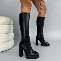 Černé vysoké kozačky-323838-05