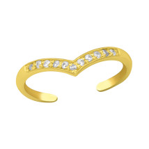 Stříbrný pozlacený prsten Toe-271719-04