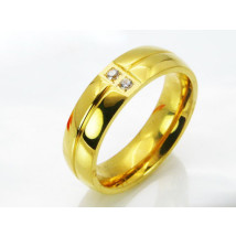 Ocelový pozlacený prsten-281845-06