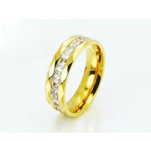 Ocelový pozlacený prsten-281865-01