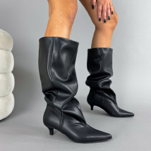 Černé vysoké kozačky-323628-019