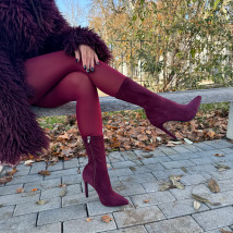 Vínové semišové kotníhové boty-323433-05