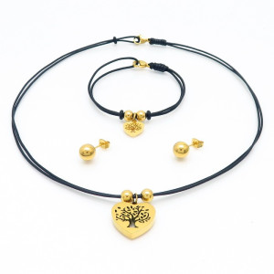 Oceľová pozlátená súprava strom života