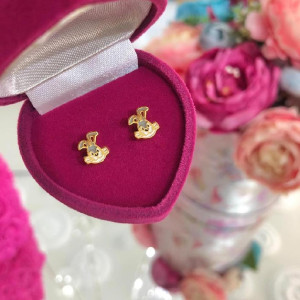 Náušnice z chirurgické oceli zajíček