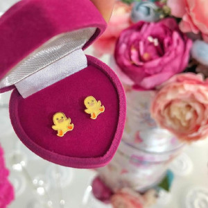 Náušnice z chirurgické oceli kuřátko