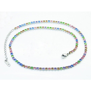 Dámský ocelový náhrdelník krystalový